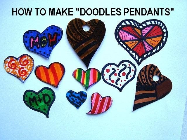 DOODLES PENDANTS, jewelry making, how to make pendants from doodles.