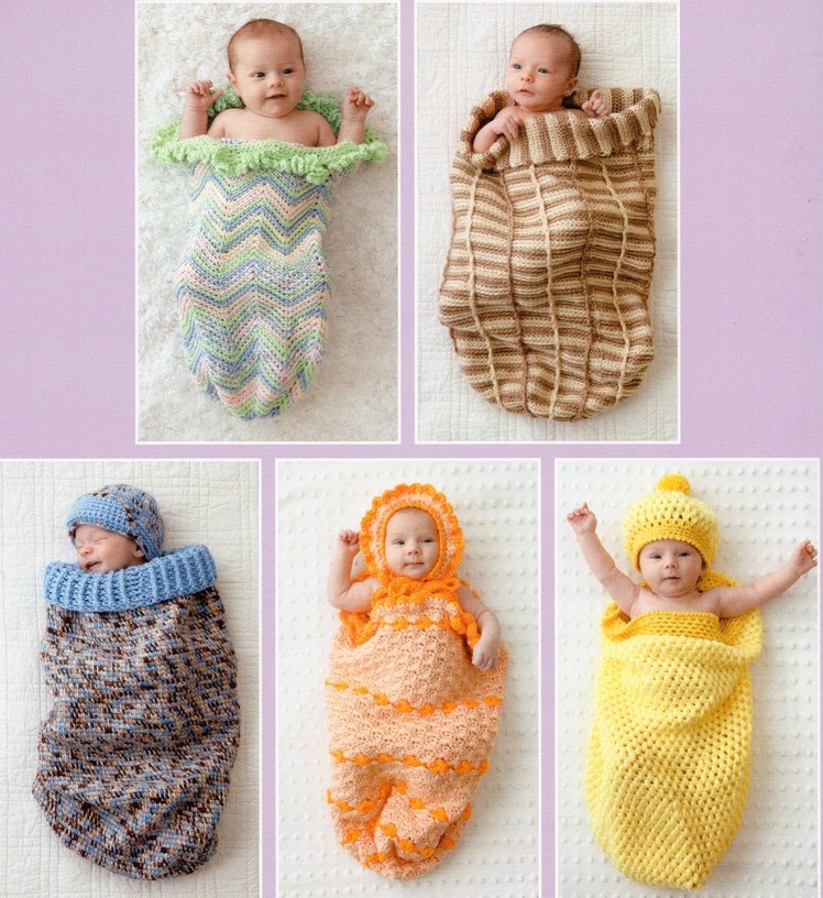 Dreamy Cocoons 6 Sacks and Caps to Crochet Preview Patterns for Baby