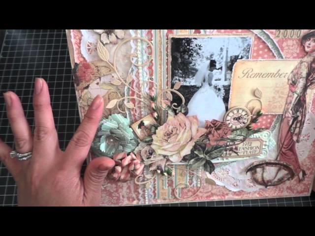 Graphic 45: A Ladies' Diary 12x12 "Remember" Scrapbook Page
