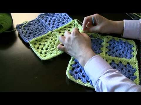 How To Attach Granny Squares - Method 3 - Sewing Together