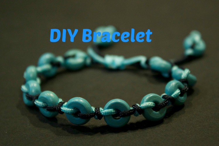 How to - make a hand-knotted bracelet with small wooden donuts
