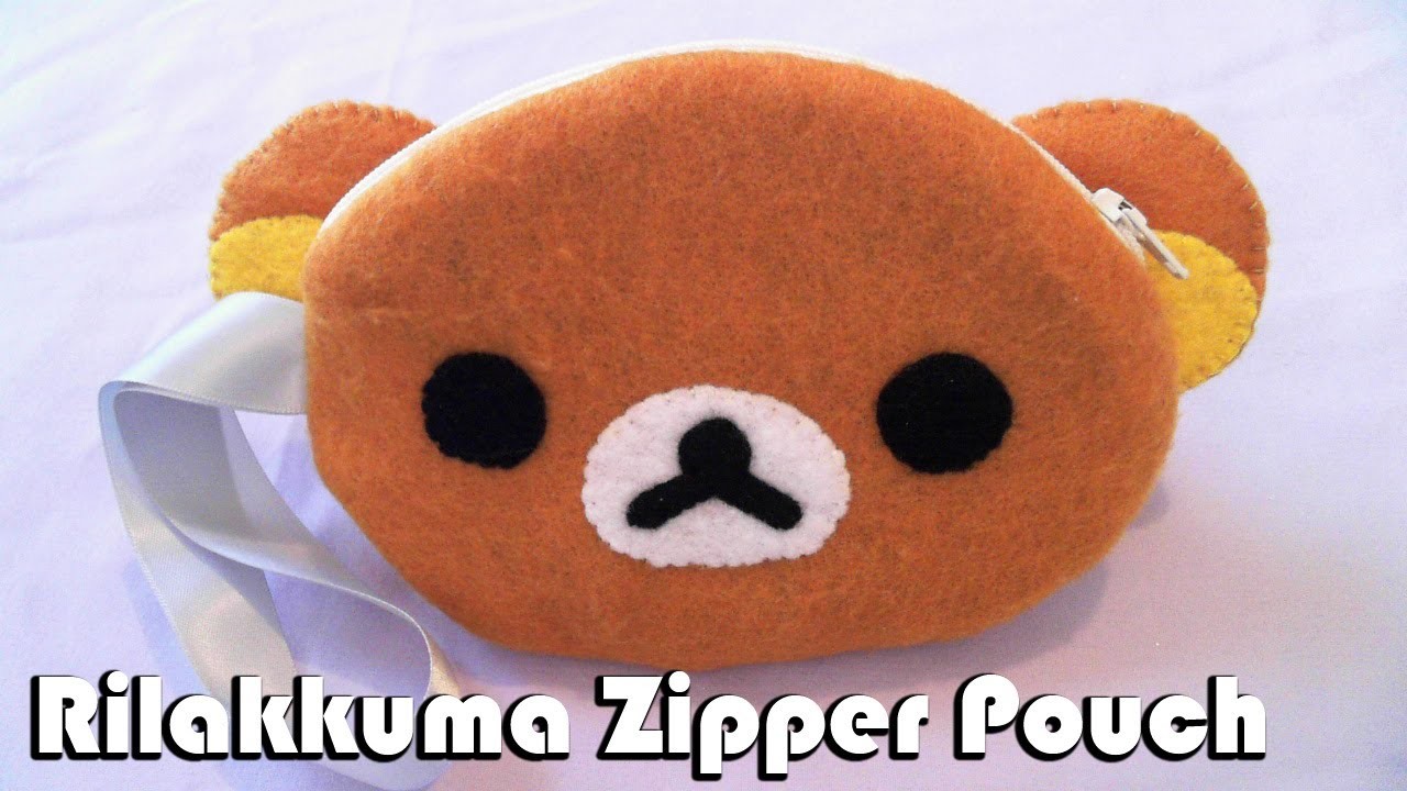How to Make a Rilakkuma Zipper Felt Pouch tutorial