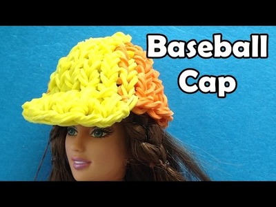 Rainbow Loom Baseball Hat. Cap. Beanie for Barbie Doll made with Loom Bands