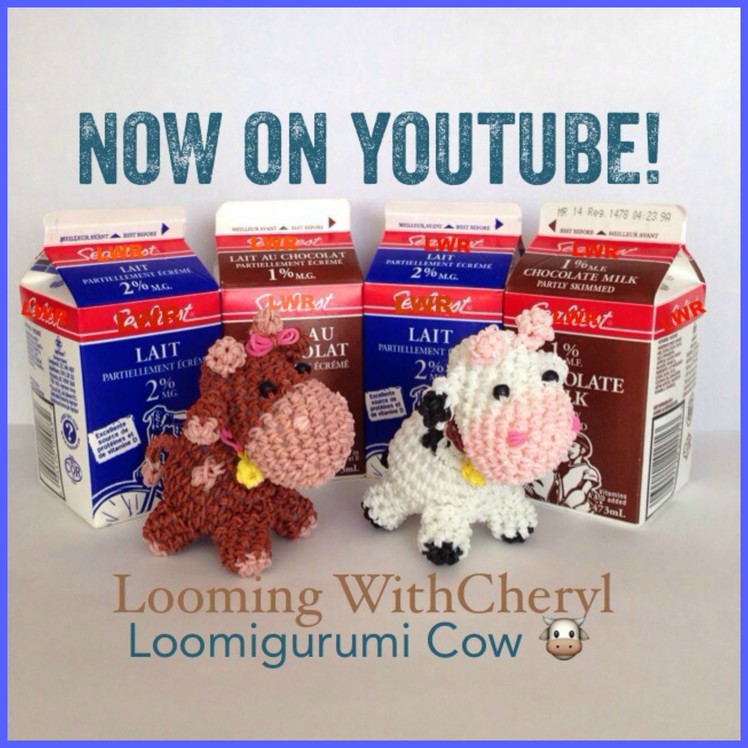 Rainbow Loom COW - Loomigurumi - Looming WithCheryl