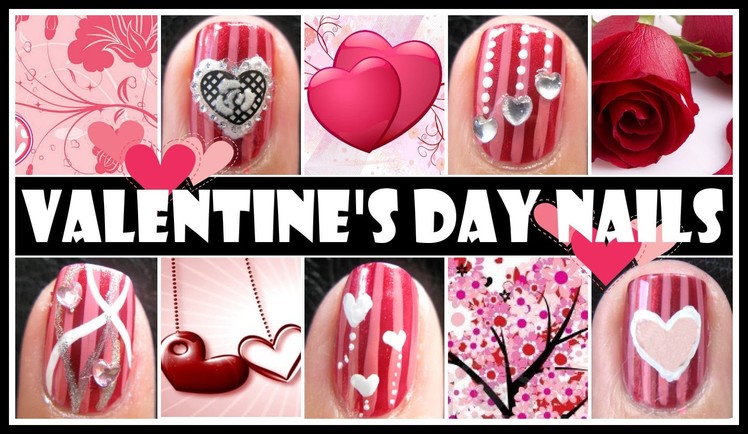 RED VALENTINE'S DAY NAIL DESIGNS | ROMANTIC NAIL ART TUTORIAL SHORT NAILS  BEGINNERS EASY SIMPLE DIY