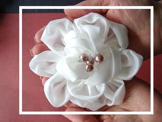 Silky bridal flower, number 2,  how to diy fabric flower, prom, wedding, special occasion