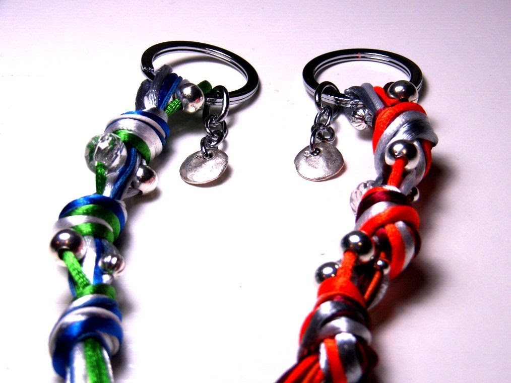 Beading Ideas - Keychain mixing cords and beads