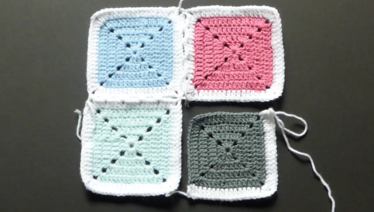 CROCHET ALONG - Attaching Granny Squares With Single Crochet - Version #2 (4Right Handed)