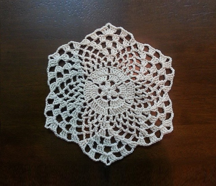 Crochet Beautiful Mini Doily - Pineapples Pattern - Part 2