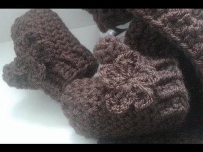 Crochet hat scarf mitts flower chunky front back post| Fresh off tha hook Thursday with Haylees Hats