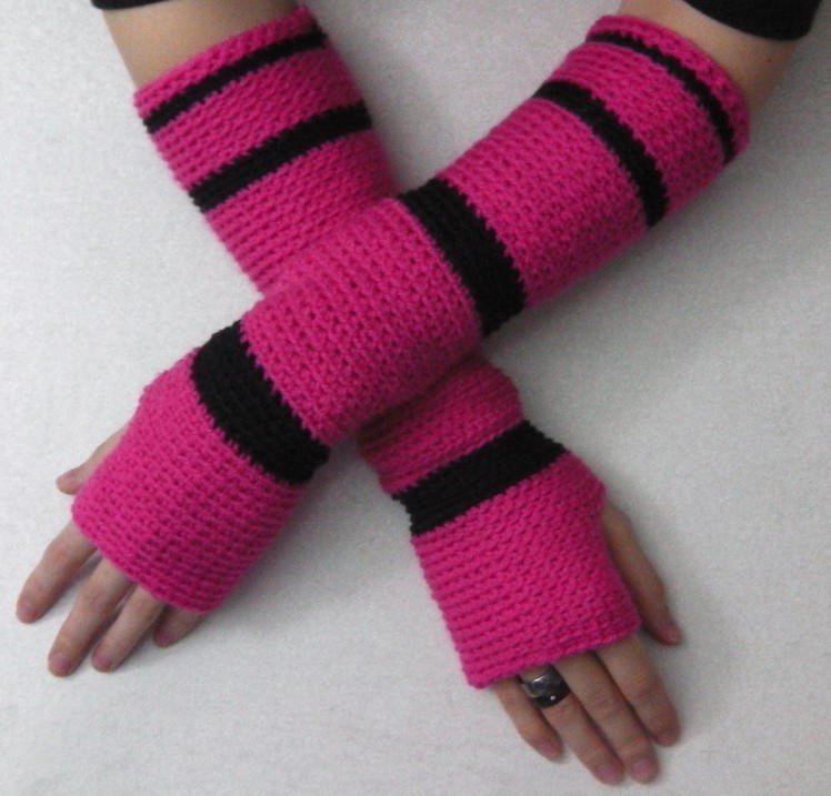 Crochet tutorial: hand arm cuffs sleeves gauntlets