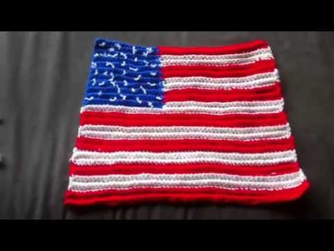 Crocheted American flag