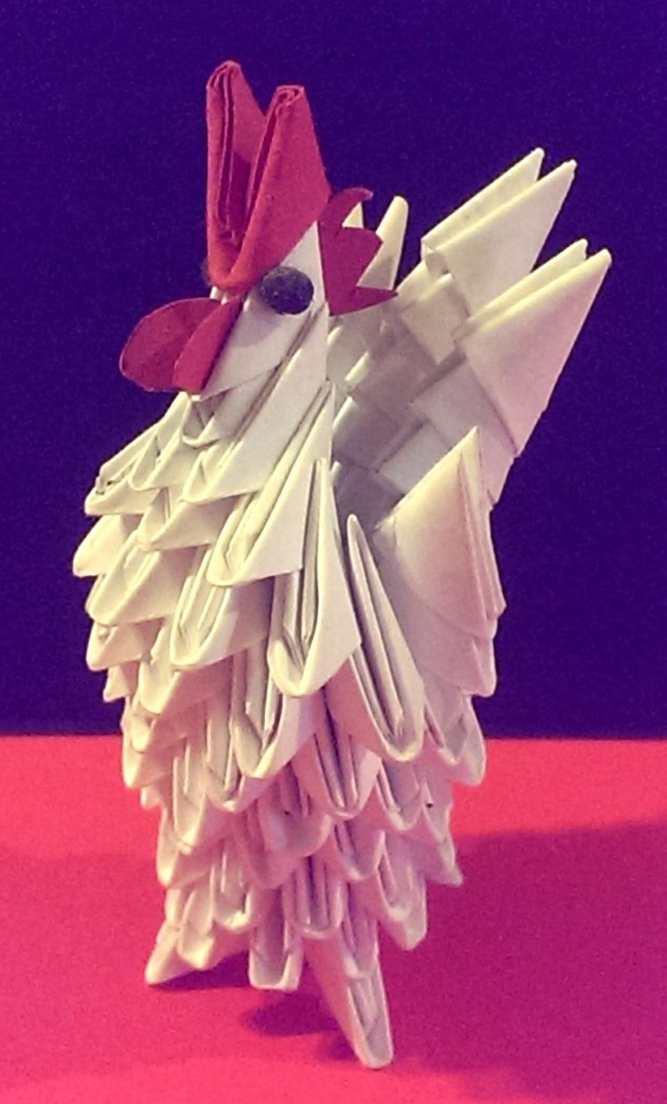 DIY: 3D Origami Tiny Rooster