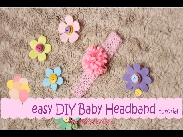 Easy DIY Baby Headband Tutorial [Pink Flower] -Erika Felt. Flanel Craft