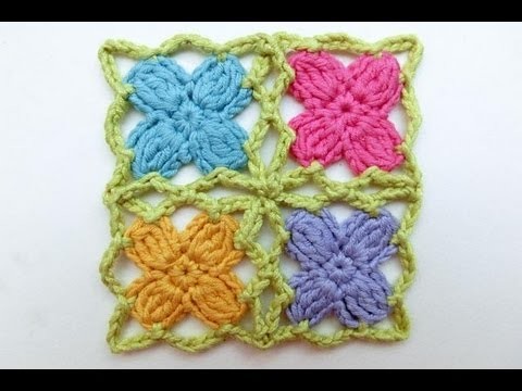How to Crochet * Mille fiori per cinque mille agnelli * Crochet Flower Triangle Scarf