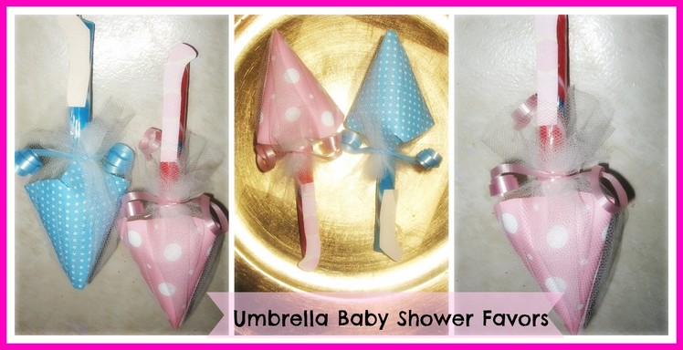 How to Make Umbrella Baby Shower Favors Tutorial. DIY Candy Umbrella Baby Shower Favors