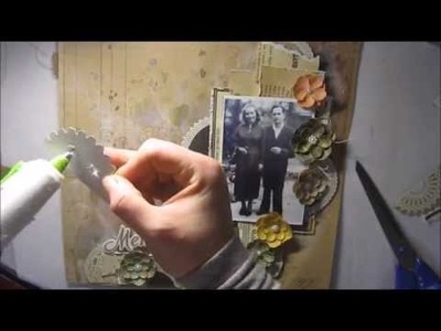 Make your own VINTAGE scrapbooking layout 'Memories' page tutorial