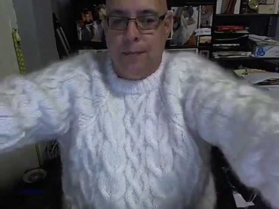 Men's Mohair Sweater in Cream Color