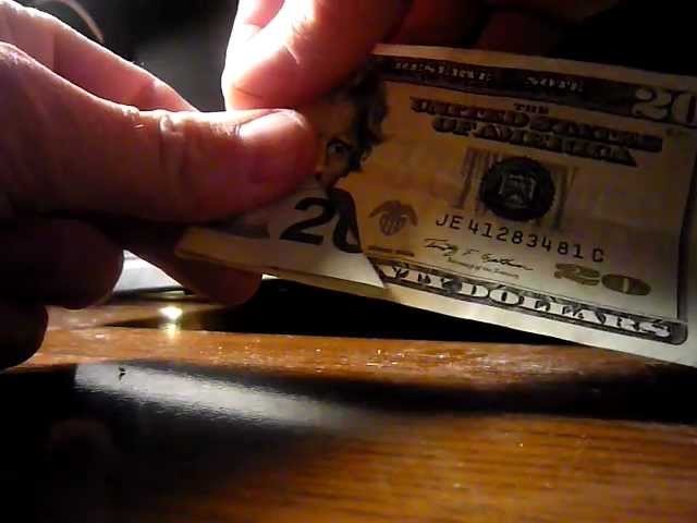 Money origami - Folding a $20 bill shows Noah's Ark sitting on top of a mountain