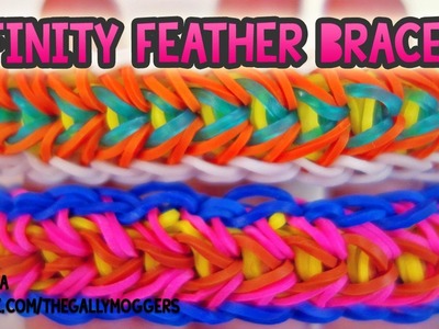 Rainbow Loom Tutorial Infinity Feather Brace with One Loom - How To