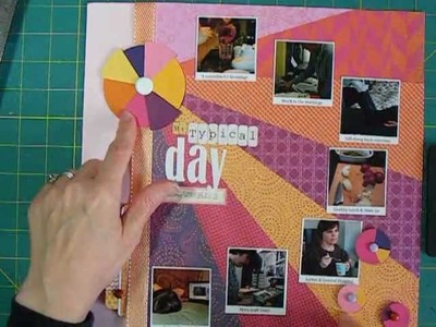 Scrapbooking Day in Your Life with Sunburst, Pie chart embellishment