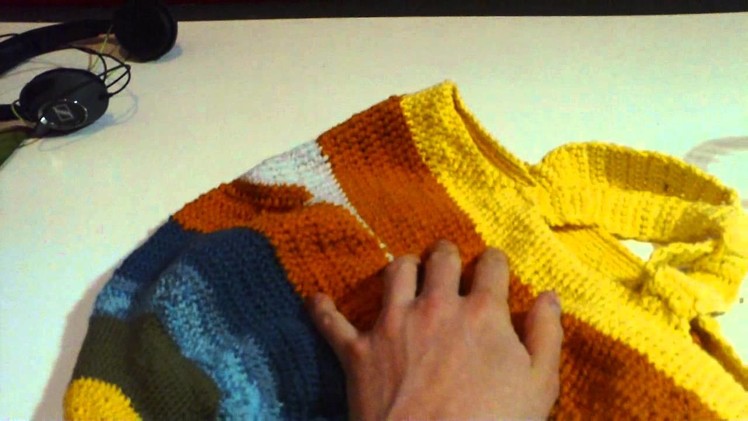 A crochet bag for shopping purposes