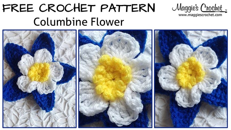 Columbine Flower Free Crochet Pattern - Right Handed