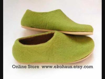 Cork Soled felted wool shoes and slippers