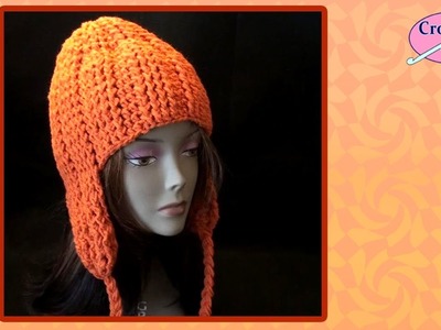 Crochet Cable Stitch Hat with Ear Flaps