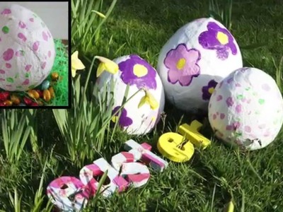 DIY Easter Decorations - How to make a plaster cloth easter egg