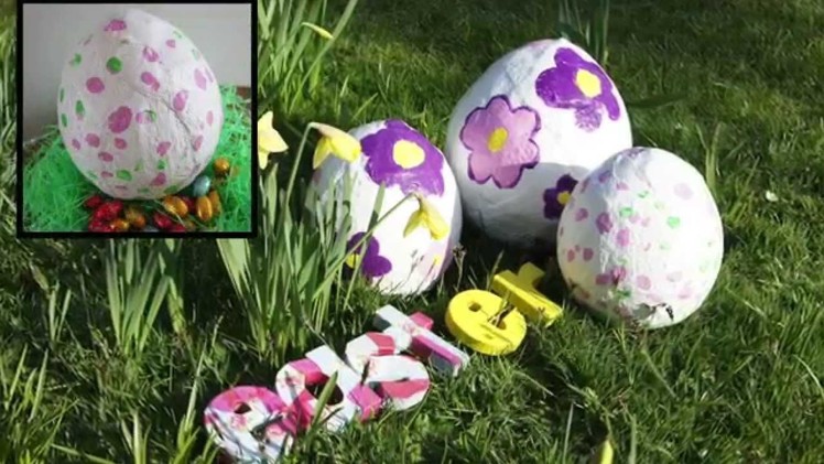 DIY Easter Decorations - How to make a plaster cloth easter egg