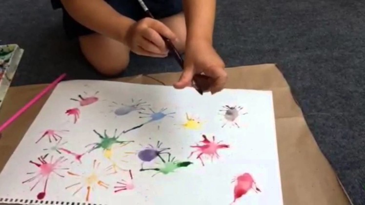 Fireworks Straw Painting - 4th of July Craft