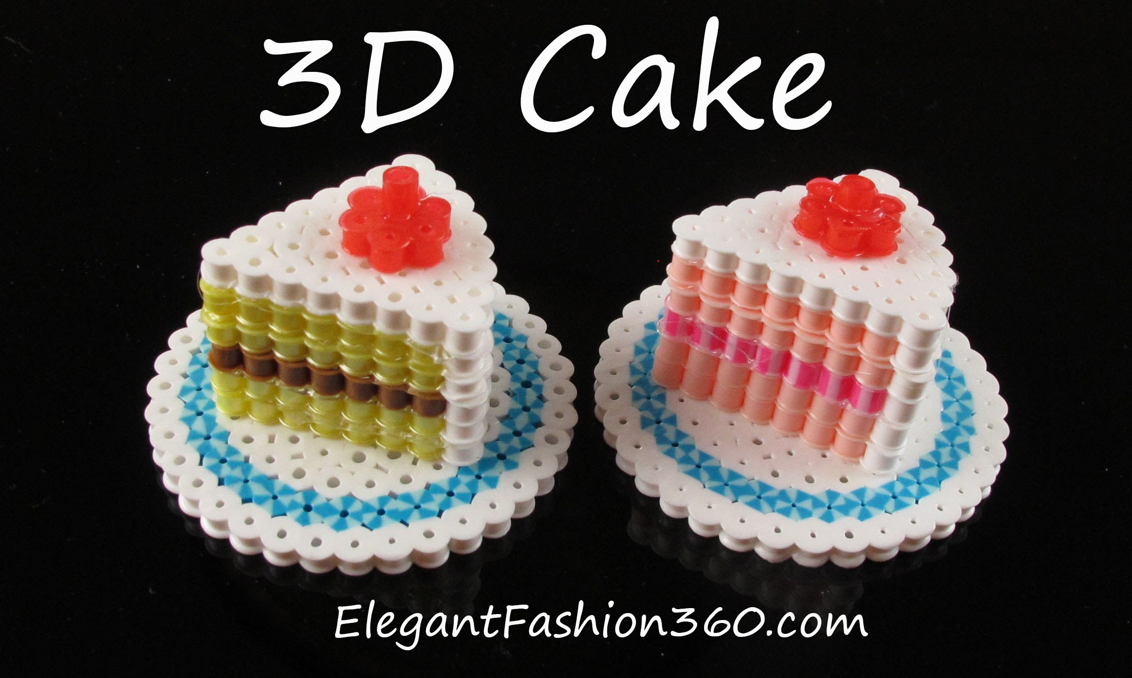 Hama.Perler Beads Cake 3D - How to Tutorial by Elegant Fashion 360