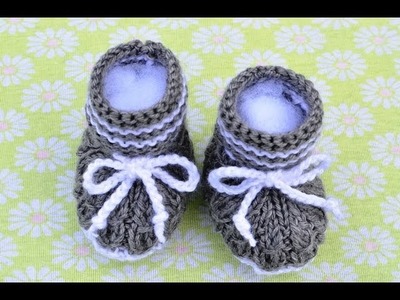 How to Knit Mock Cables Boot Style Baby Booties Part 2