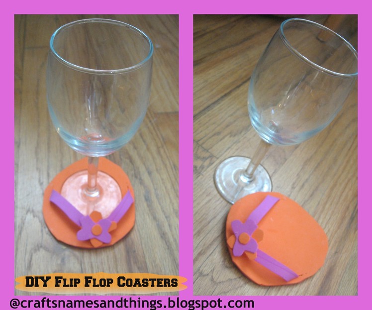 How to Make DIY Flip Flop Wine glass Coasters or Holders. Homemade Wine Glass Coasters-Tutorial
