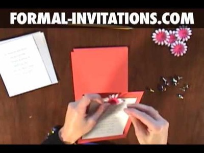 How to make diy wedding invitations with embossed flowers and crystal brads