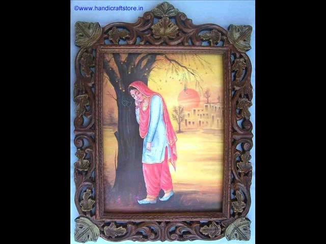 Indian Traditional Lady Poster Painting in wood crafts Frame, Art Crafts & Handicrafts