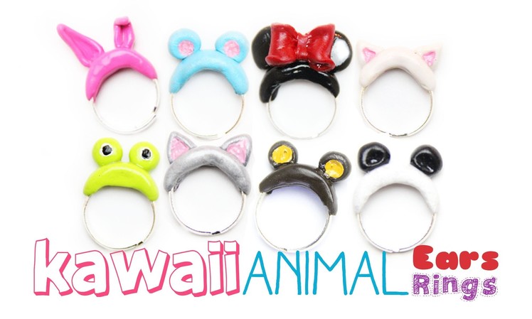 Kawaii Animal Ears Rings - DIY - Polymer Clay Jewelry Tutorial