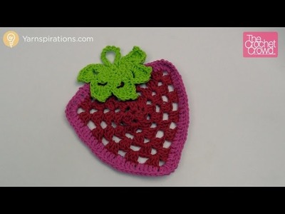 Left Hand: Crochet Strawberry Dishcloth