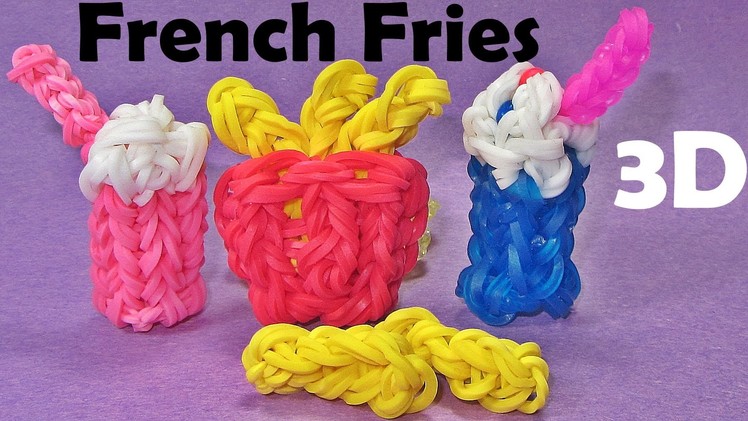 Rainbow Loom French Fries 3D (DIY Mommy) Design - How To Make