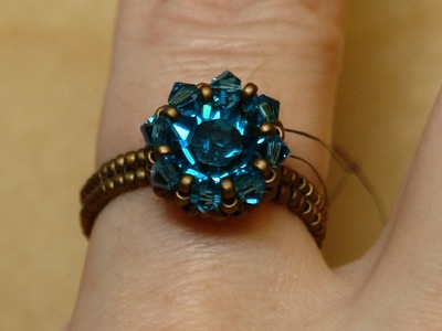 Sidonia's handmade jewelry - Swarovski Solitaire beaded ring