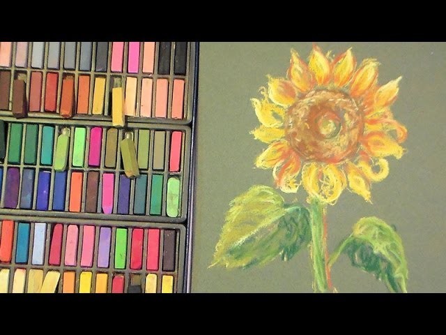 Sunflower in pastel tutorial