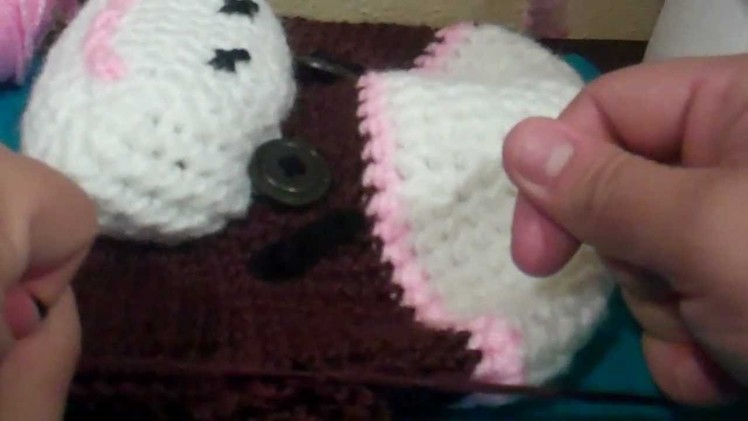 Tutorial-Crochet Girl Sock Monkey Beanie (Part-4 and final)