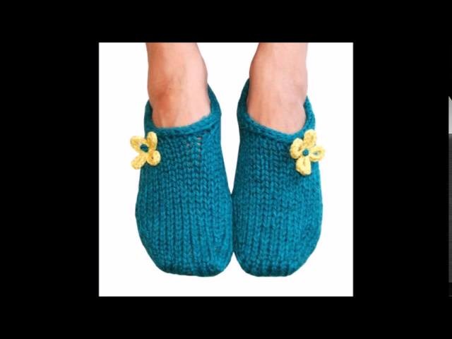 Two Hour Toe Up Slippers - Knit Slipper Pattern Presentation