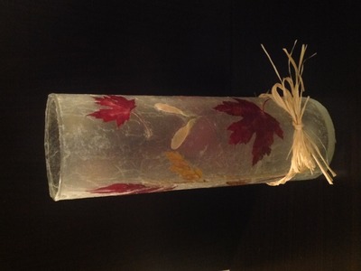 Vase Candle Holder from Fall Leaves DIY