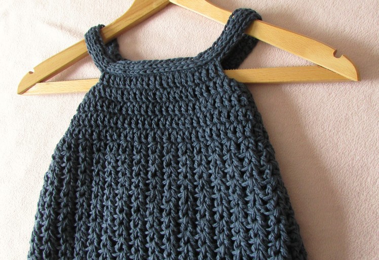 VERY EASY crochet baby. girl's pinafore dress tutorial - all sizes