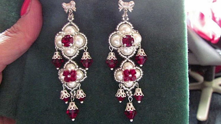 Beading4perfectionists : "The Queens Ruby's" ;-) Earrings beading tutorial for advanced beaders