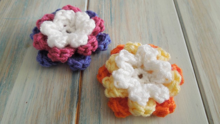 (crochet) How To Crochet a 3 Tiered Flower - Yarn Scrap Friday