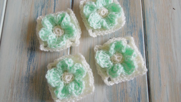 (crochet) How To - Crochet an Embossed Flower Granny Square - Yarn Scrap Friday