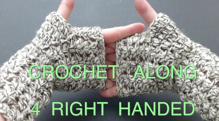 CROCHETED Easy Fingerless Lacy Gloves (4Right Handed)